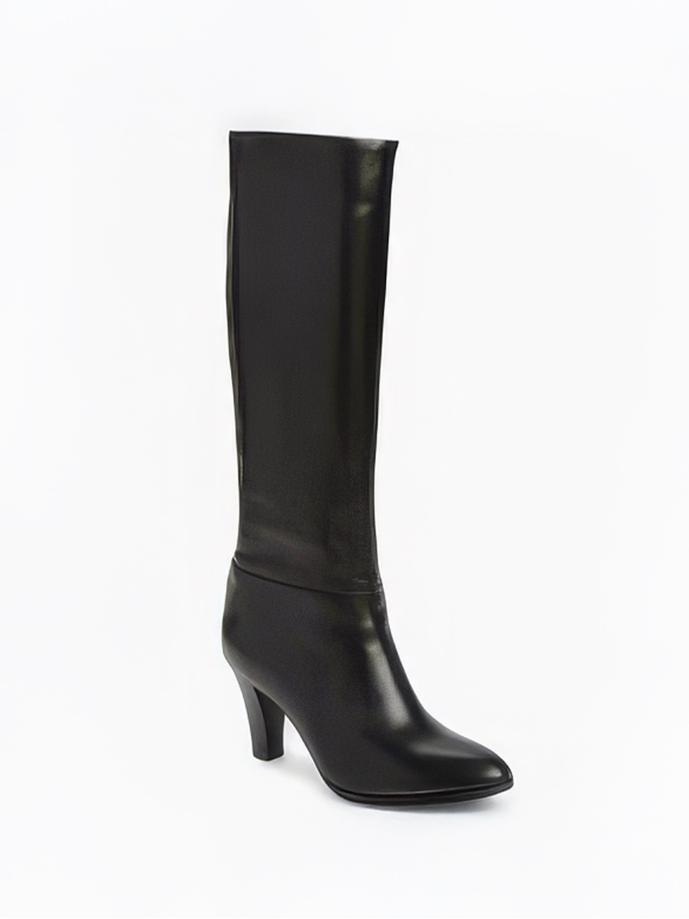 Jeffrey Campbell Black Mid-Calf Knee High Slouch Leather Boots